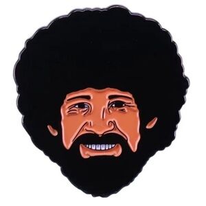Bob Ross Lapel No Mistakes Only Happy Accidents Enamel Pin